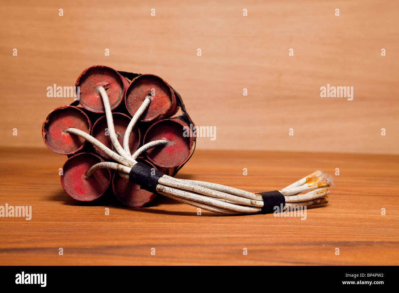 TNT,dynamite,explosive red,wood,bomb,indoors Stock Photo