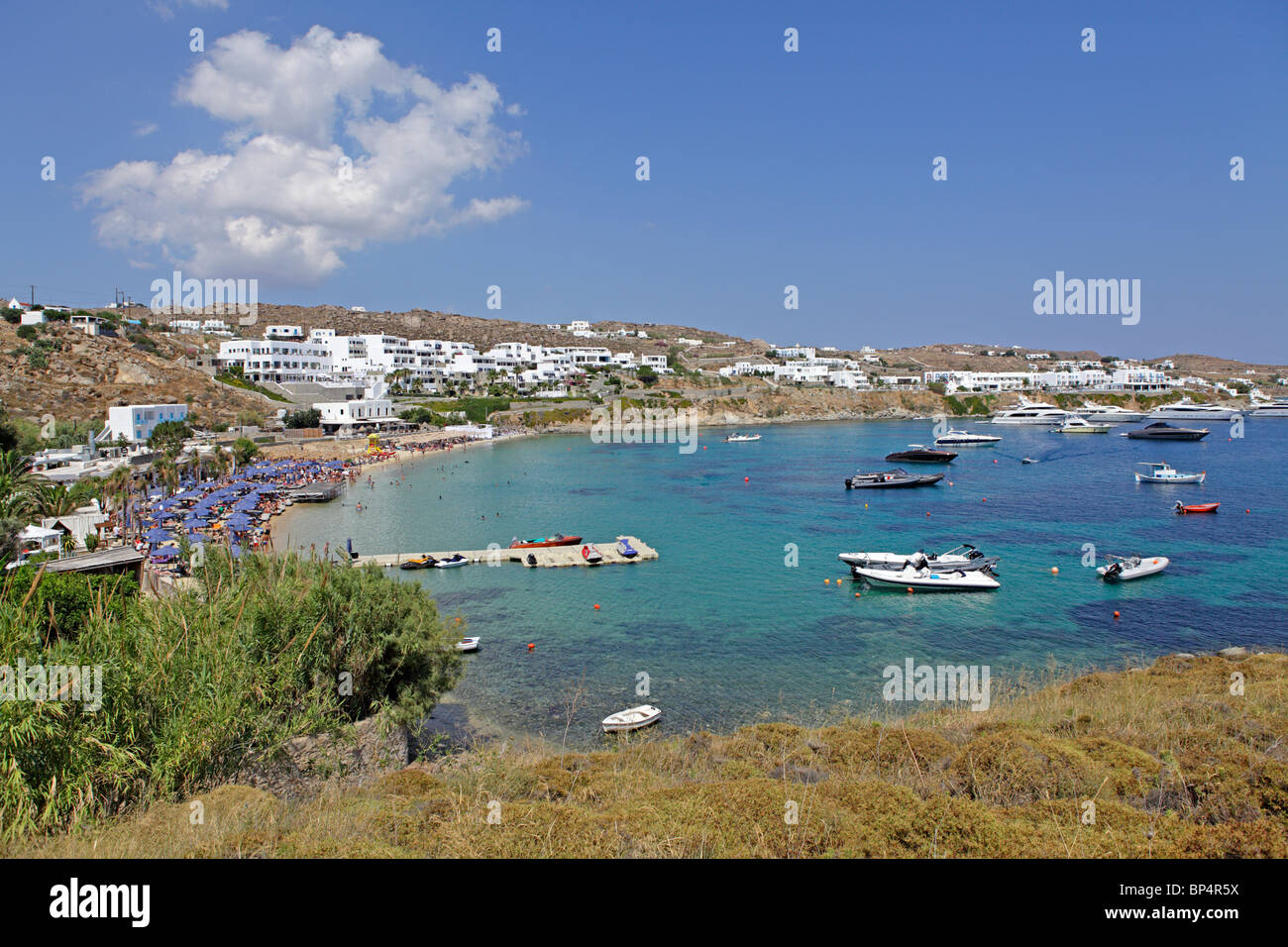 Bay of the Famous and the Rich, Platis Gialos, Mykonos Island, Cyclades ...