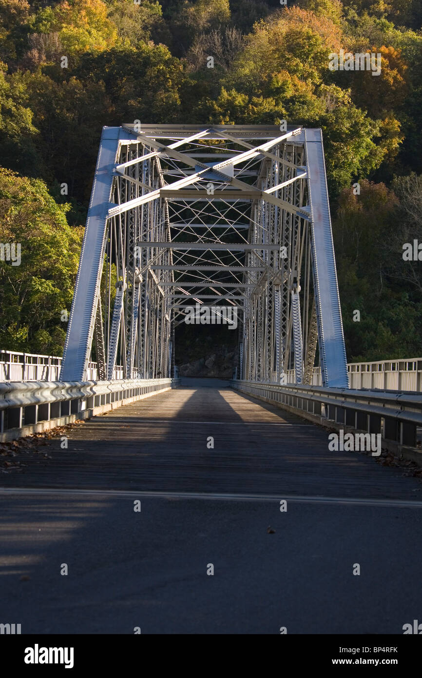 Fayette Station Bridge over the New River Gorge in Fayetteville West Virginia Stock Photo