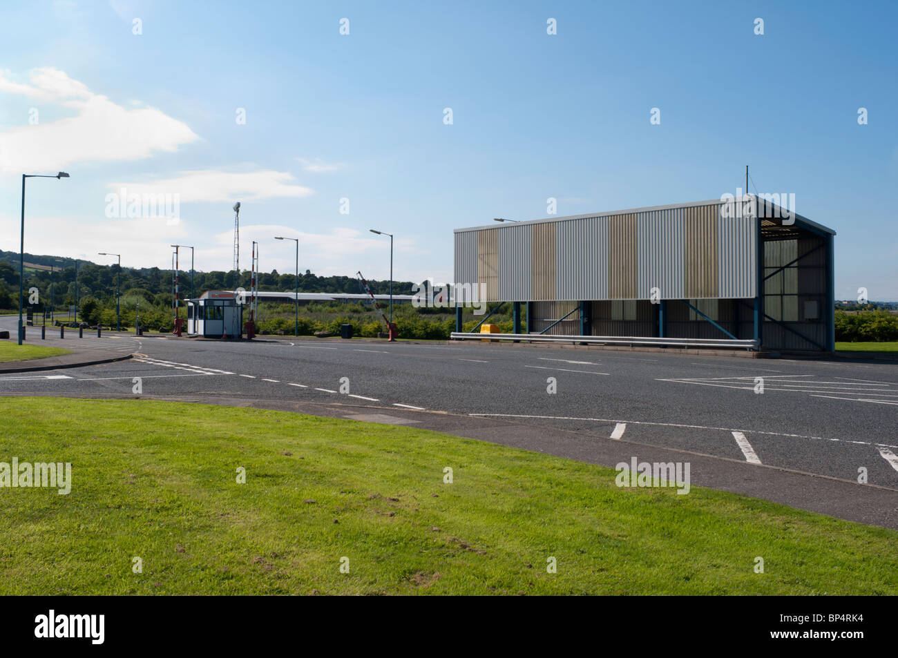 Old Security Checkpoint- Entry to Queens Island, Belfast Stock Photo ...