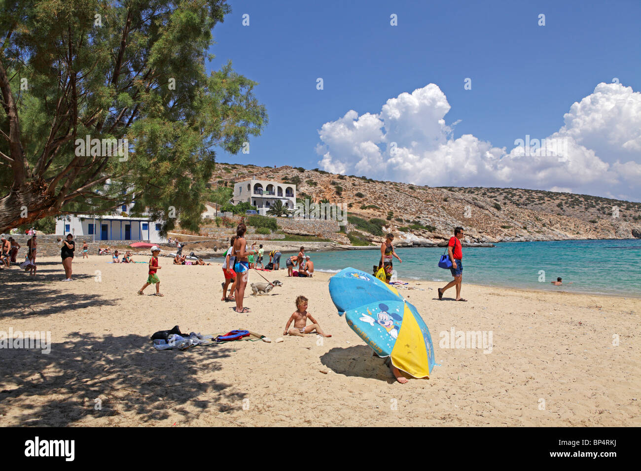 beach of Agios Georgios, Island of Iraklia, Cyclades, Aegean Islands, Greece Stock Photo