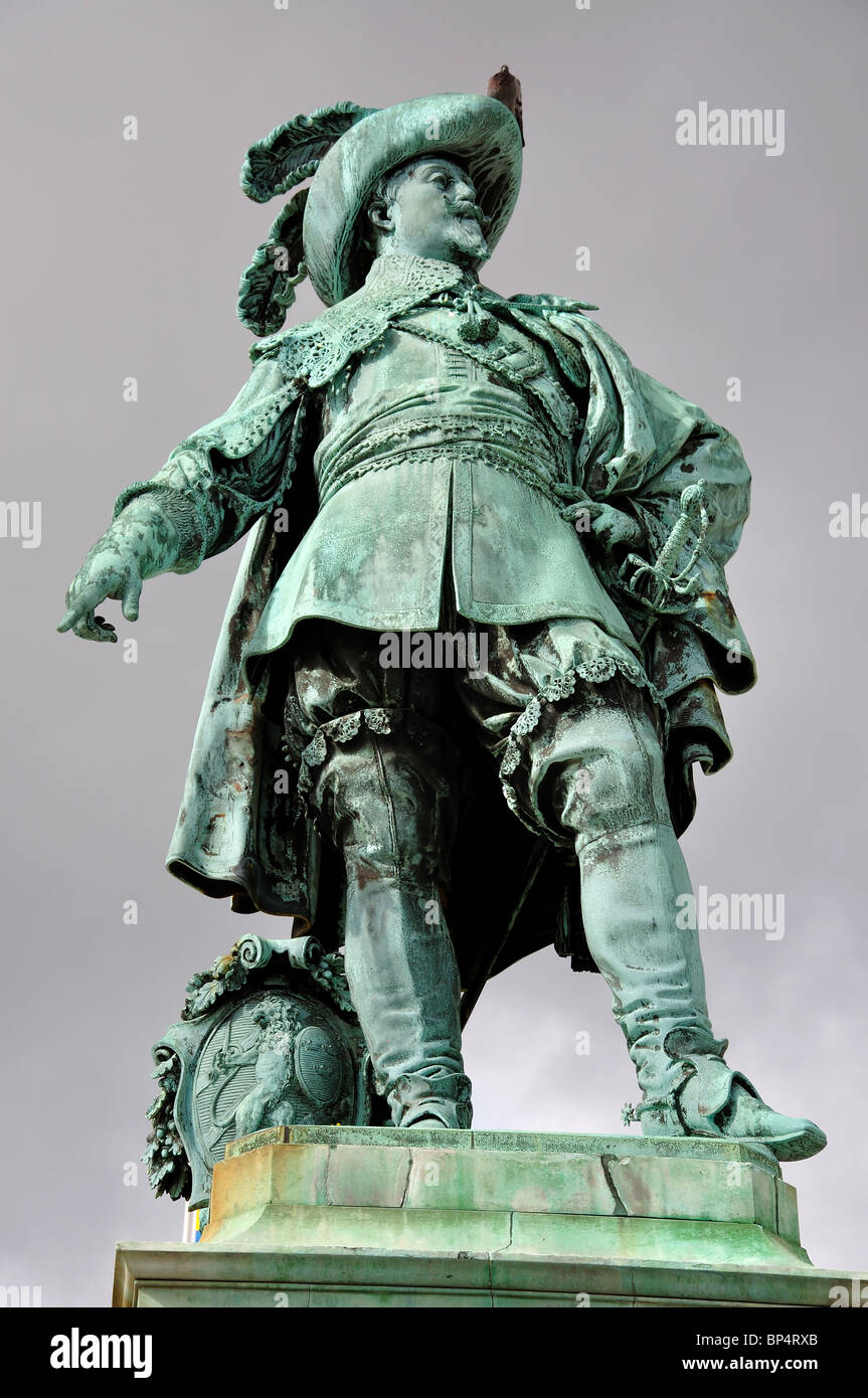 The Gustav Adolf II statue, Gustav Adolf's Square, Gothenburg, Västergötland & Bohuslän Province, Kingdom of Sweden Stock Photo