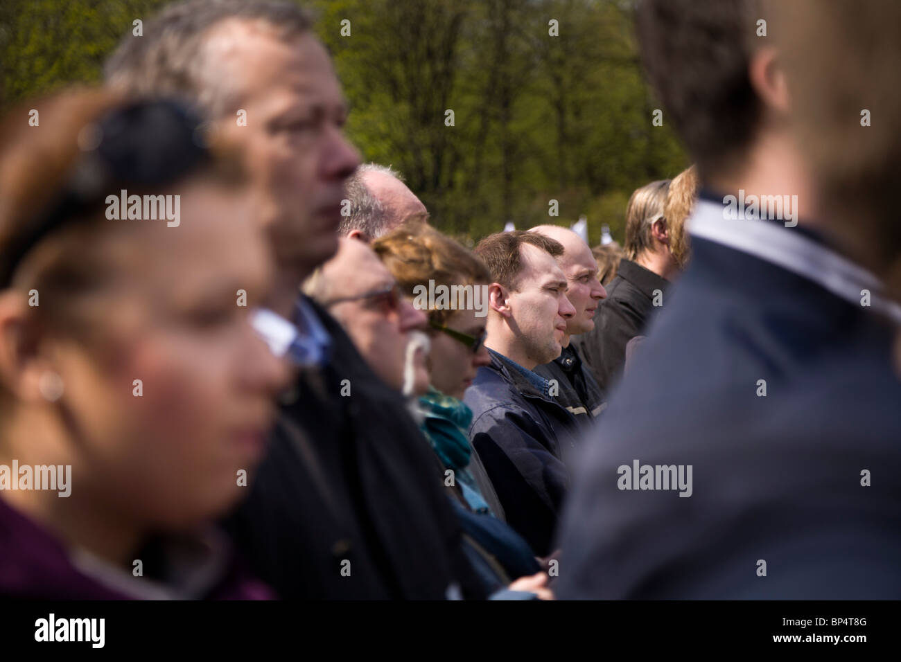 Warsaw Poland: Memorial service in memory of president Lech Kaczynski and 95 others... Stock Photo