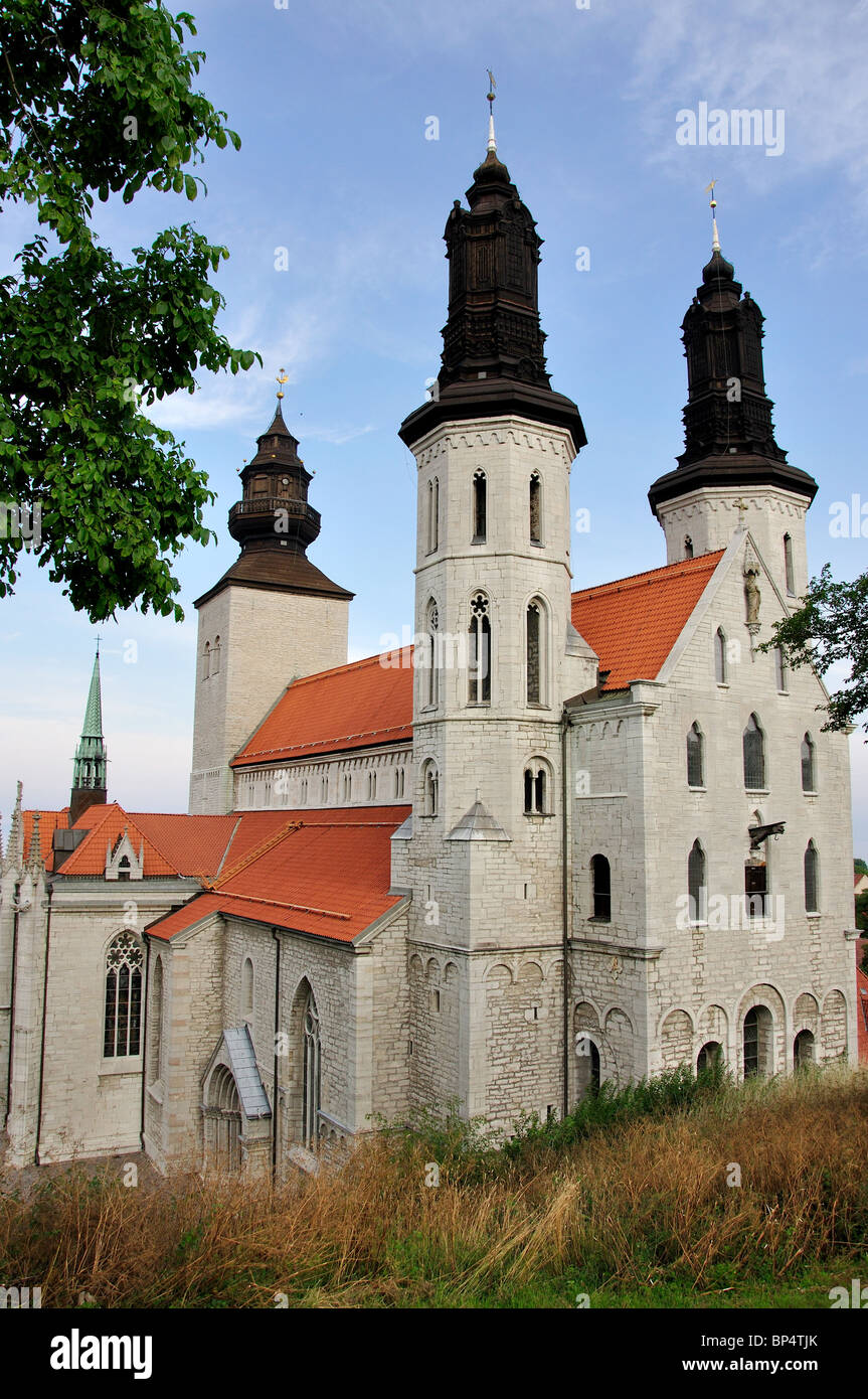 Visby Cathedral, Visby, Gotland County, Gotland Province, Kingdom of Sweden Stock Photo