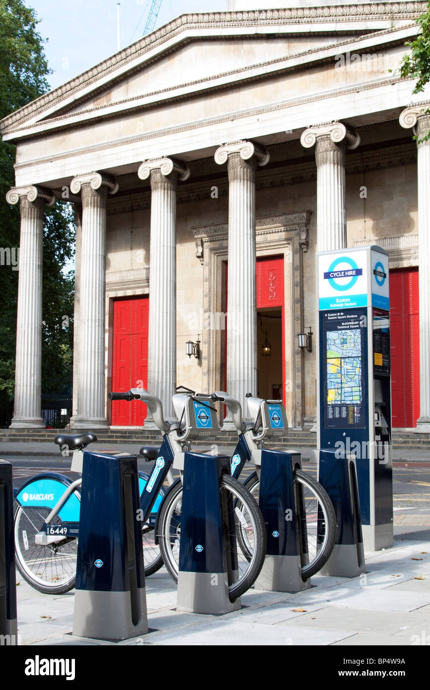 Transport For London's Barclays Cycle Hire docking bay Bloomsbury London Stock Photo