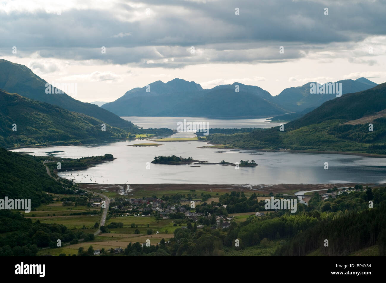 Loch Leven and Ardgour in the background from the Pap of Glencoe Stock Photo