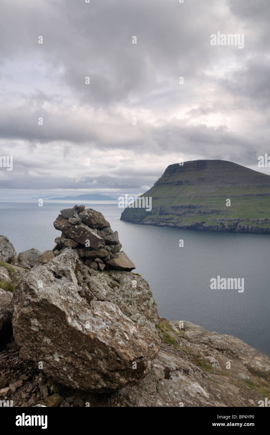 Coastline south of Norðoyri, Borðoy, Faroe Islands Stock Photo