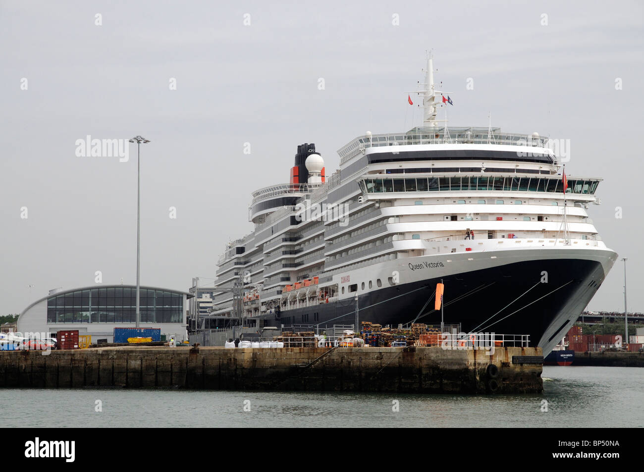 Queen Victoria luxury cruise liner berthed on the Ocean Cruise Terminal