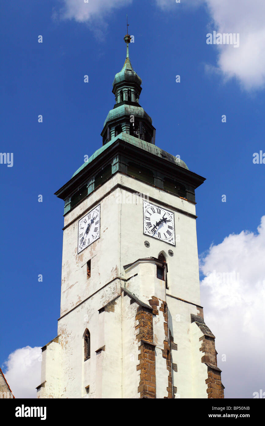 Church tower Zlotoryja Lower Silesia Poland Stock Photo