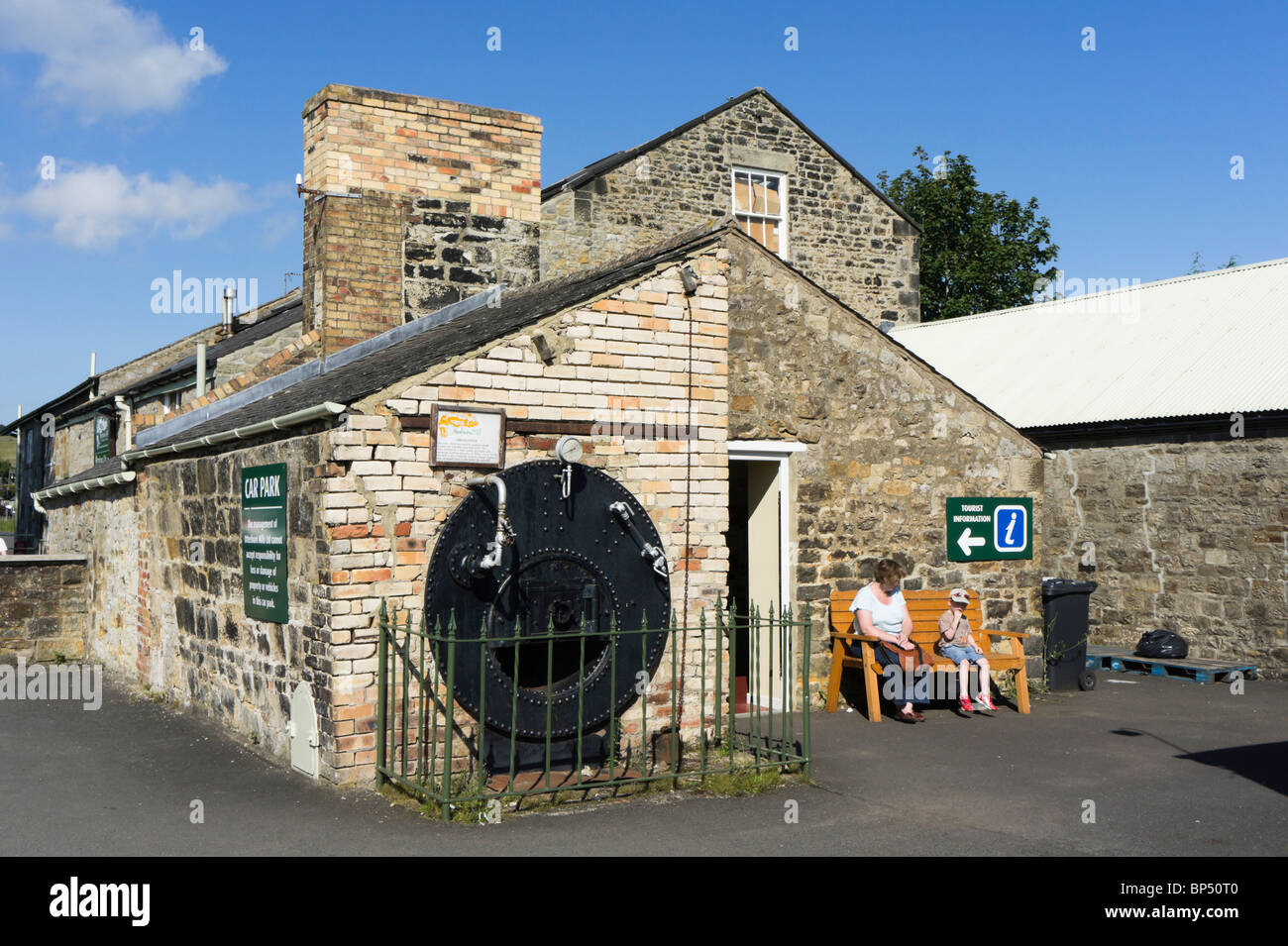 Otterburn Mill, mill shop in Northumberland. Victorian boiler and