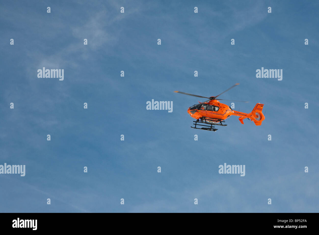 AIR RESCUE SERVICE, HELICOPTER,  SKIING REGION AT FELLHORN MOUNTAIN, NEAR OBERSTDORF,  ALLGAEU REGION, BAVARIA, GERMANY Stock Photo