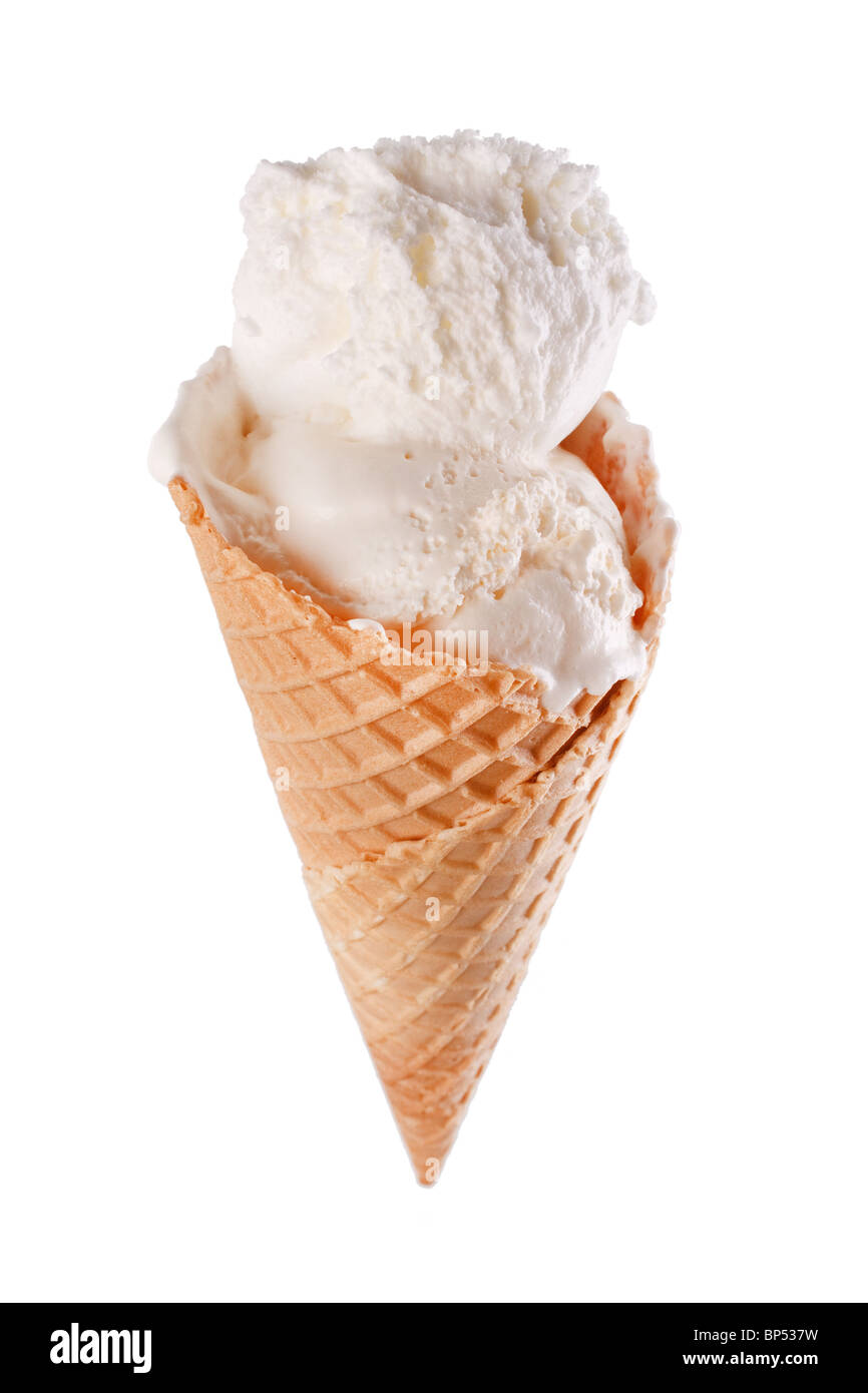 vanilla ice cream cone Stock Photo