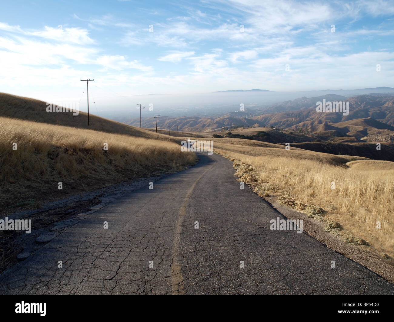 Old ranch road overlooking the San Fernando Valley in the City of Los ...