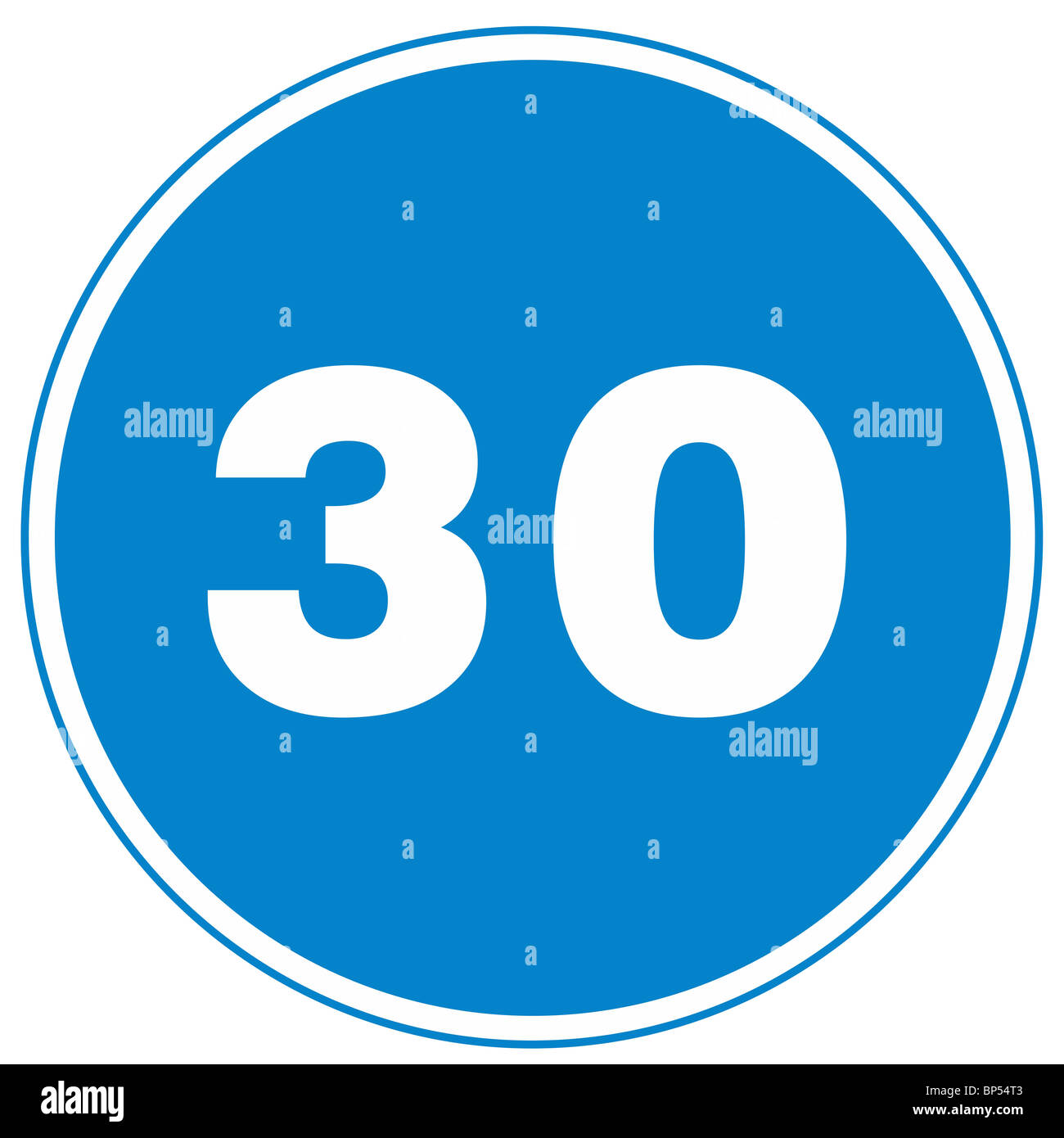 uk road sign 30mph advisory speed limit Stock Photo