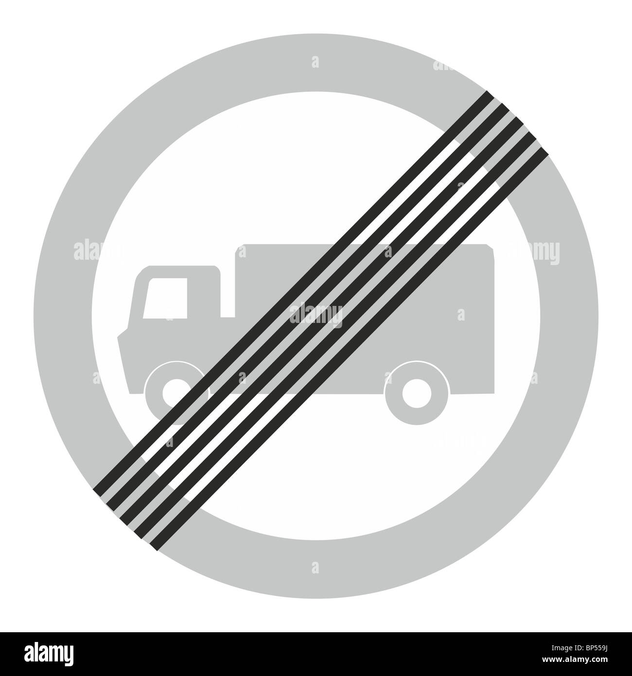 uk road sign end of lorry ban Stock Photo Alamy