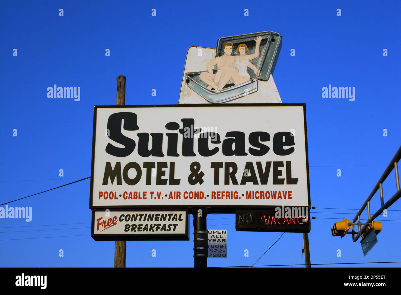 Suitcase Motel sign in Wildwood New Jersey Stock Photo Alamy