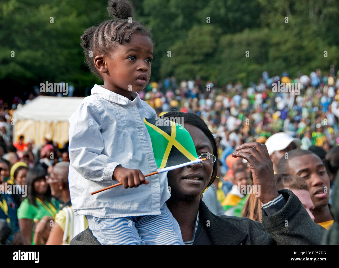 West Indian Jamaican family day at Crystal Palace Park South London