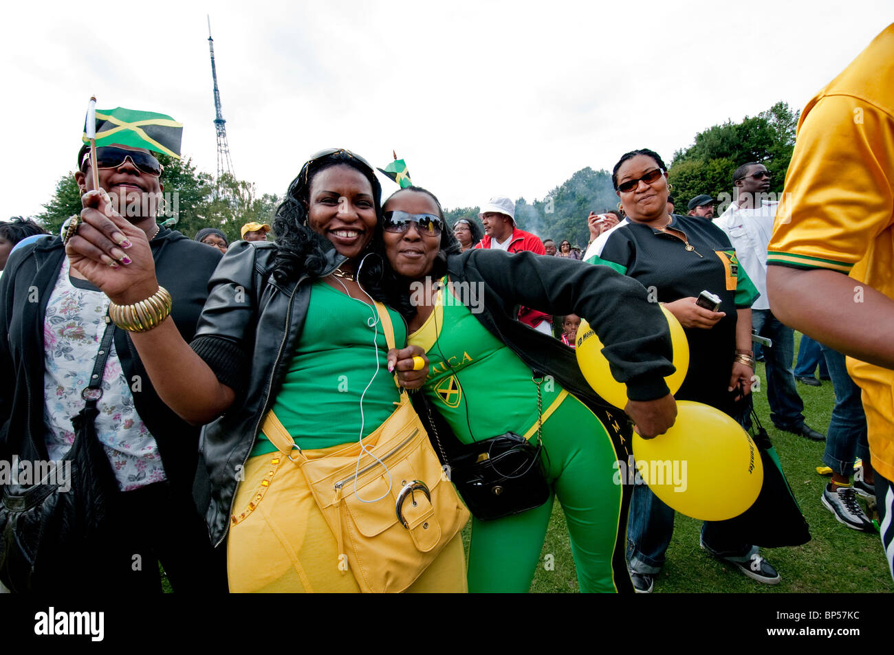 West Indian Jamaican family day at Crystal Palace Park South London