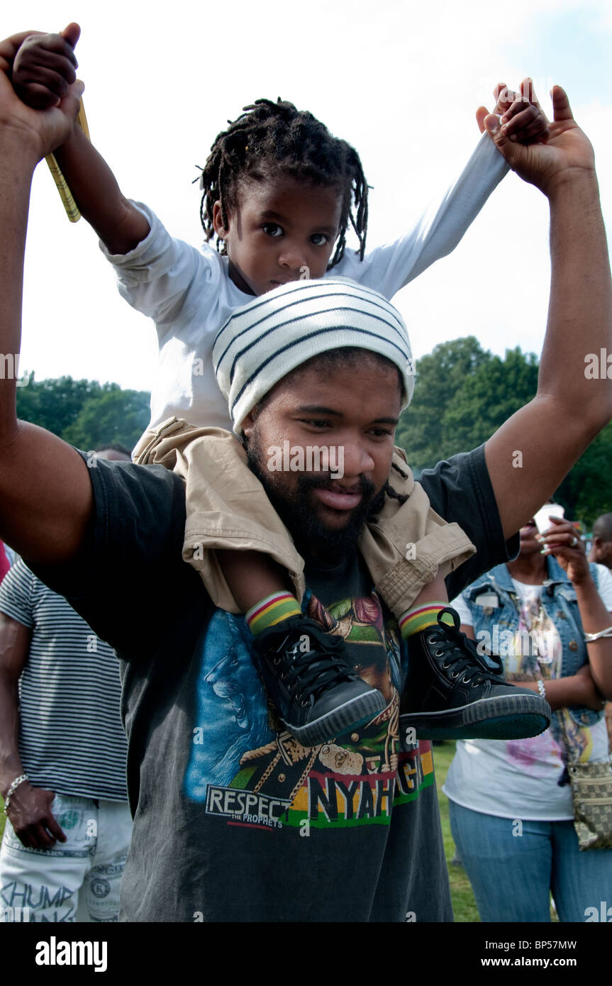 West Indian Jamaican family day at Crystal Palace Park South London