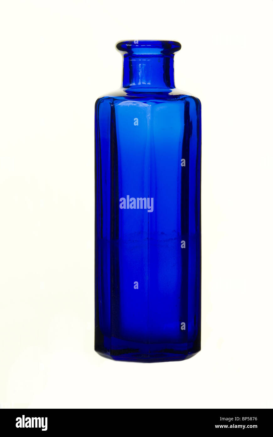 Old Blue Bottle Stock Photo