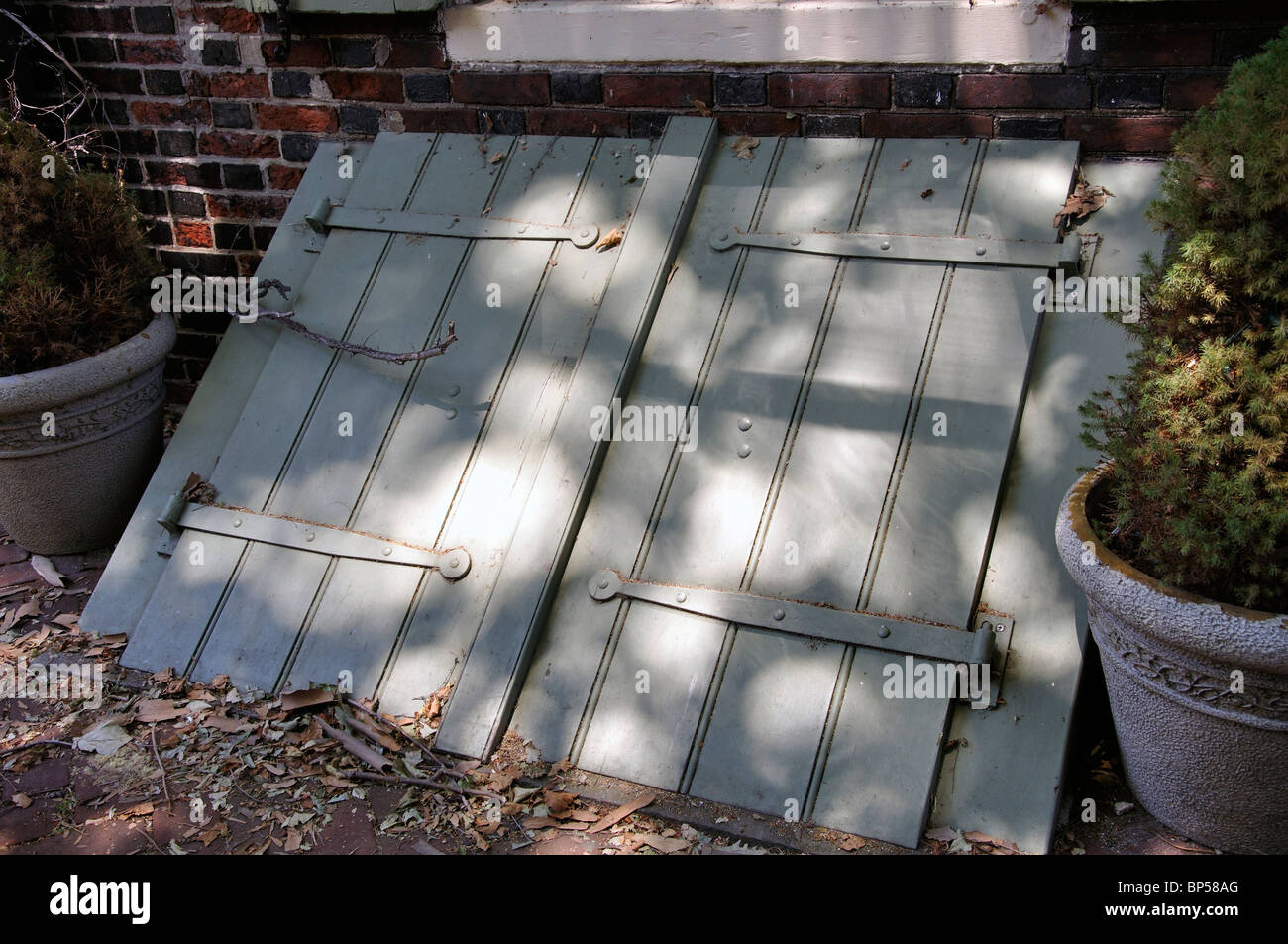 Hatchway, external cellar doors Stock Photo