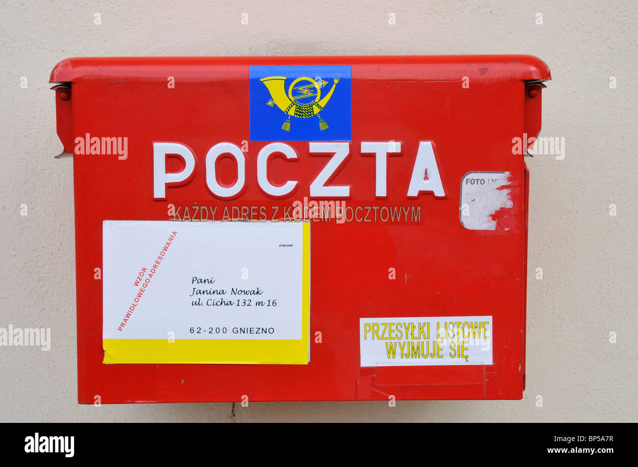 Red Wall Mounted Mailboxes, Wieliczka, Poland, Europe Stock Photo Alamy
