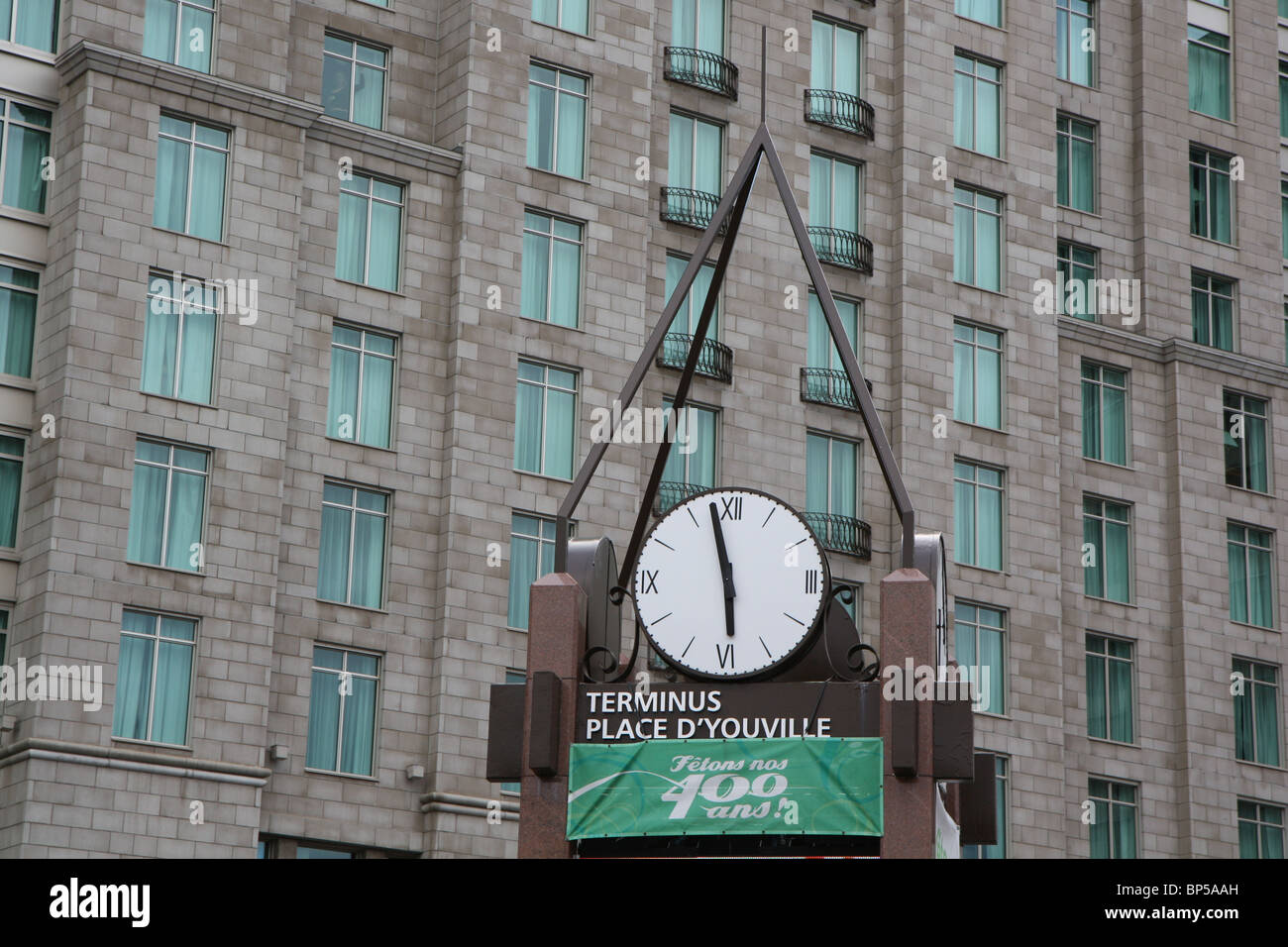 Clock on place d'Youville, Quebec city, Quebec, Canada Stock Photo Alamy