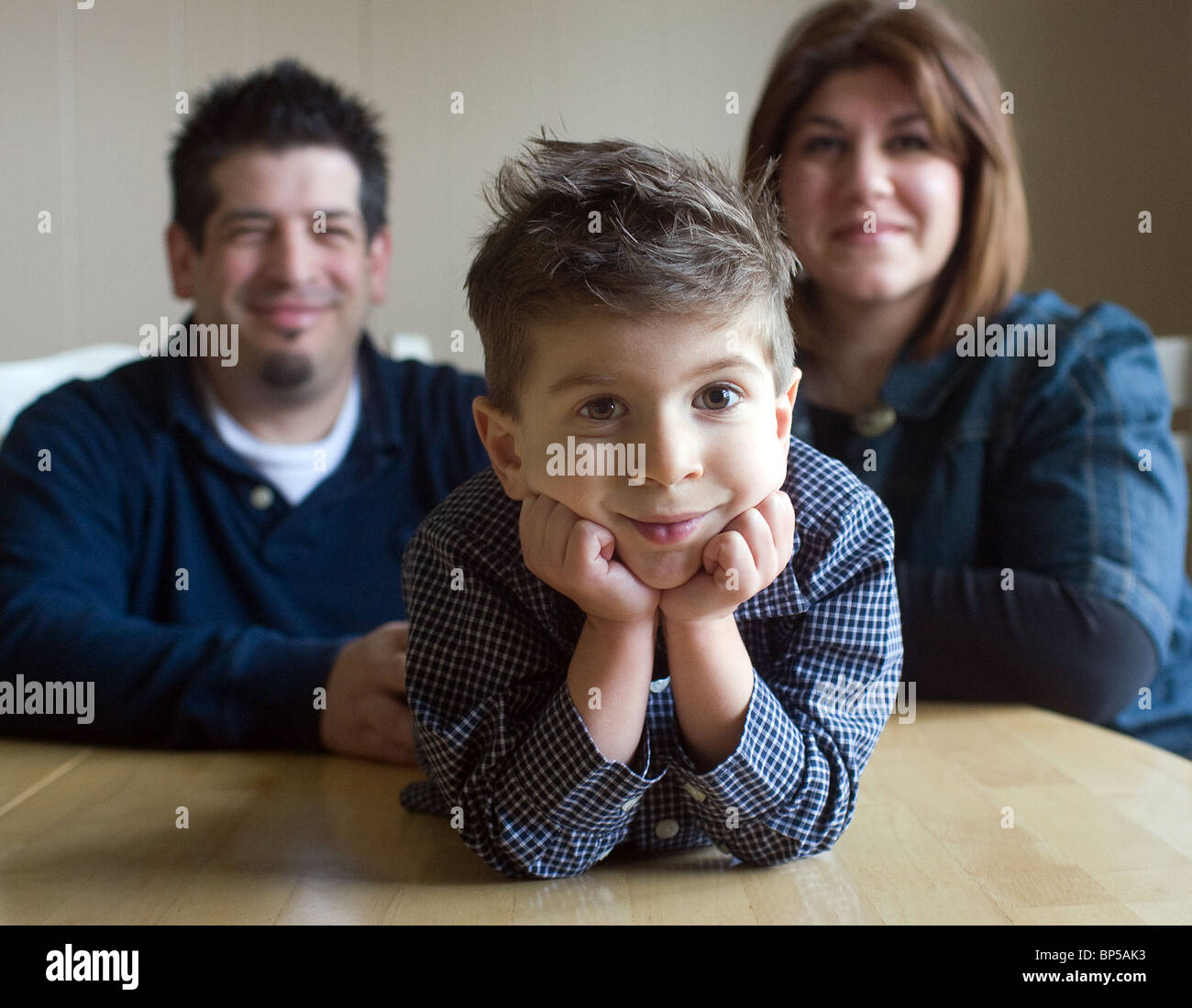 A family planning for their child's future college education in CT USA Stock Photo