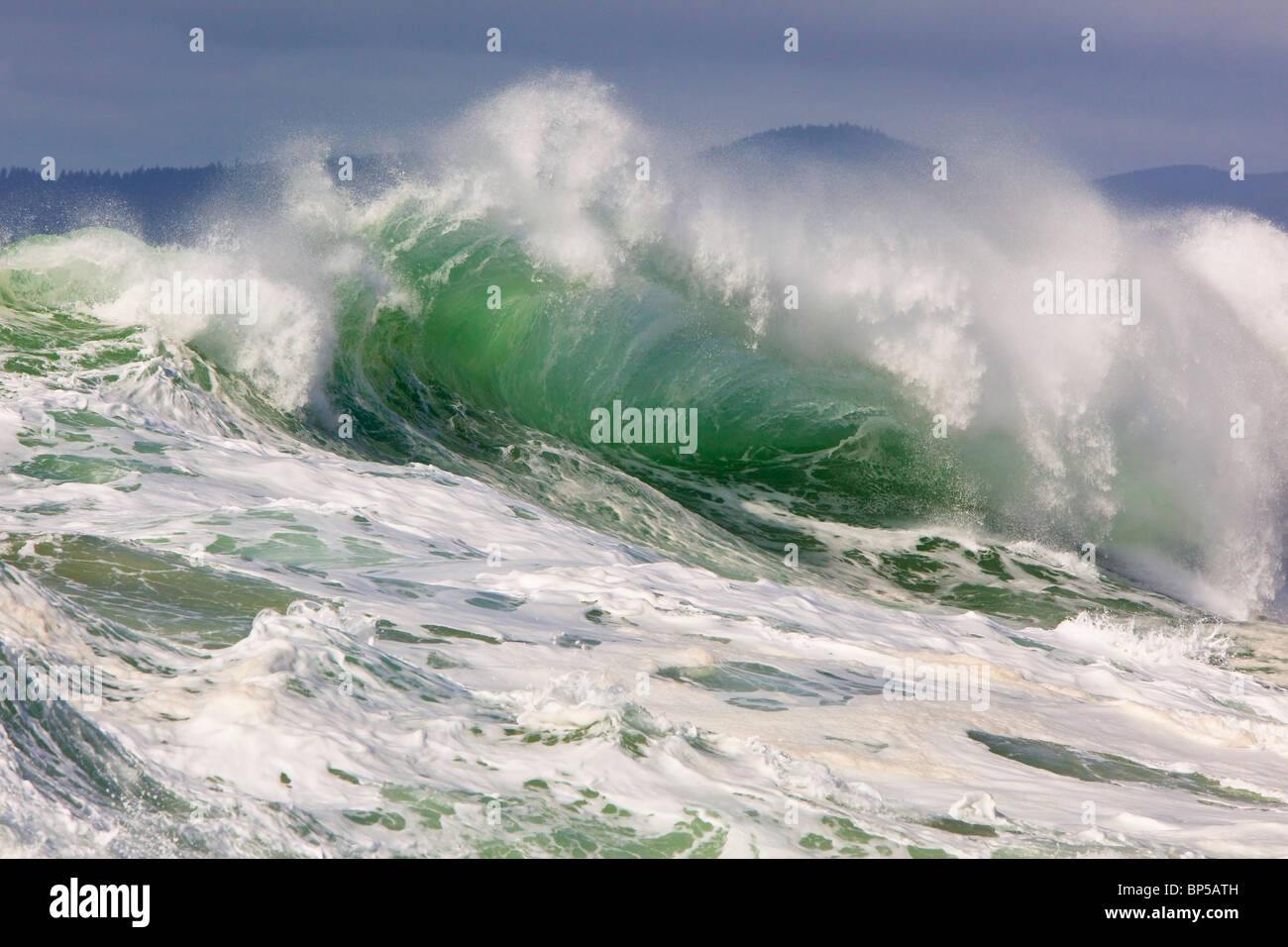 Oregon, United States Of America; A Crashing Wave Close To The Coast Stock Photo