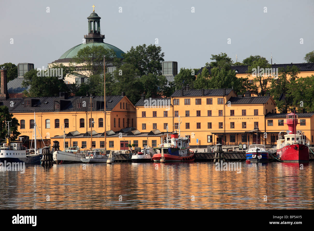 Sweden, Stockholm, Skeppsholmen Island, harbour, boats, Stock Photo