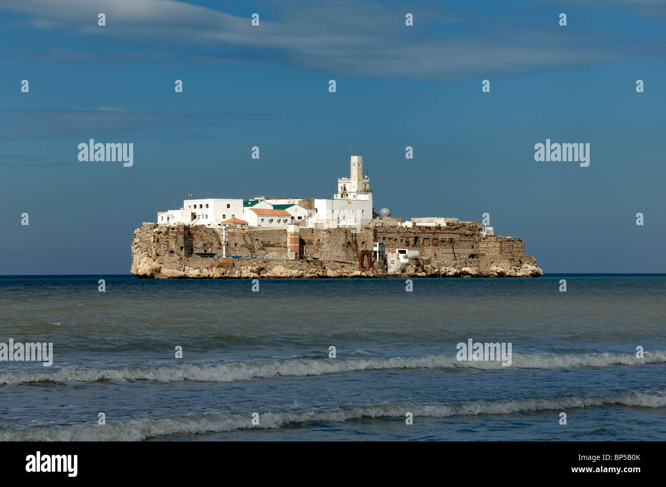 Penon de Alhucemas Island Fortress, Alhucemas Islands, Spain Spanish Enclave off the Moroccan Coast at Al Hoceima Morocco Stock Photo