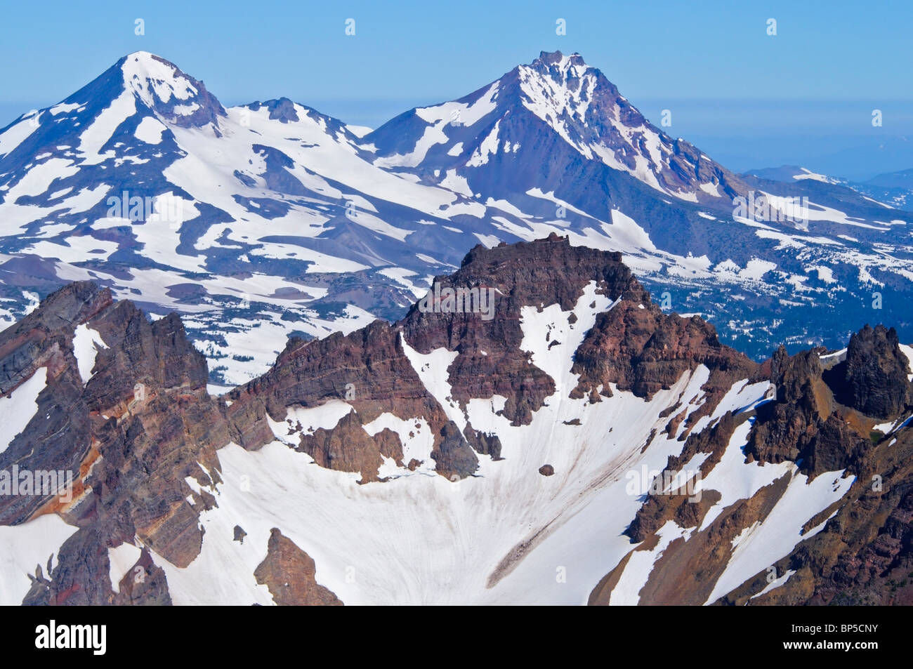 Oregon United States Of America Aerial View Of Broken Top And Three 