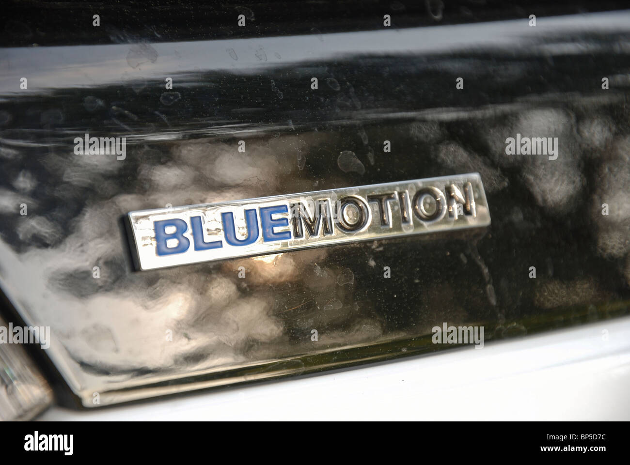 BlueMotion Technology badge, logo, emblem - Low fuel consumption, low CO2 emission, eco cars, green car Stock Photo