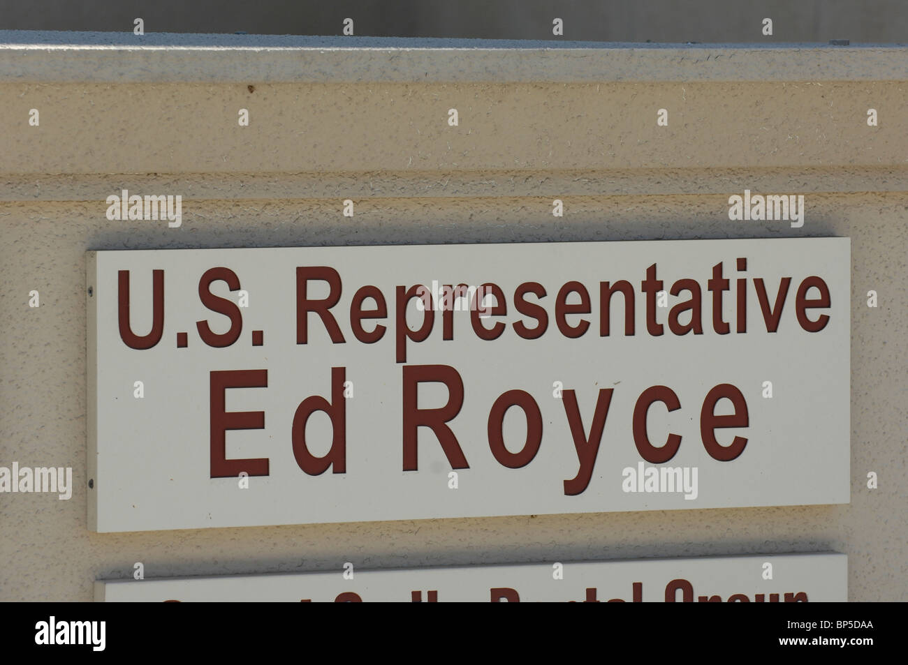 Ed Rpyce The offices of US Representative Ed Royce in Orange, California Stock ...