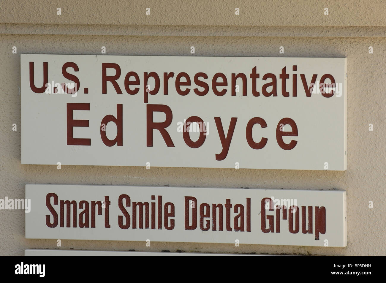 Ed Rpyce The offices of US Representative Ed Royce in Orange, California Stock ...