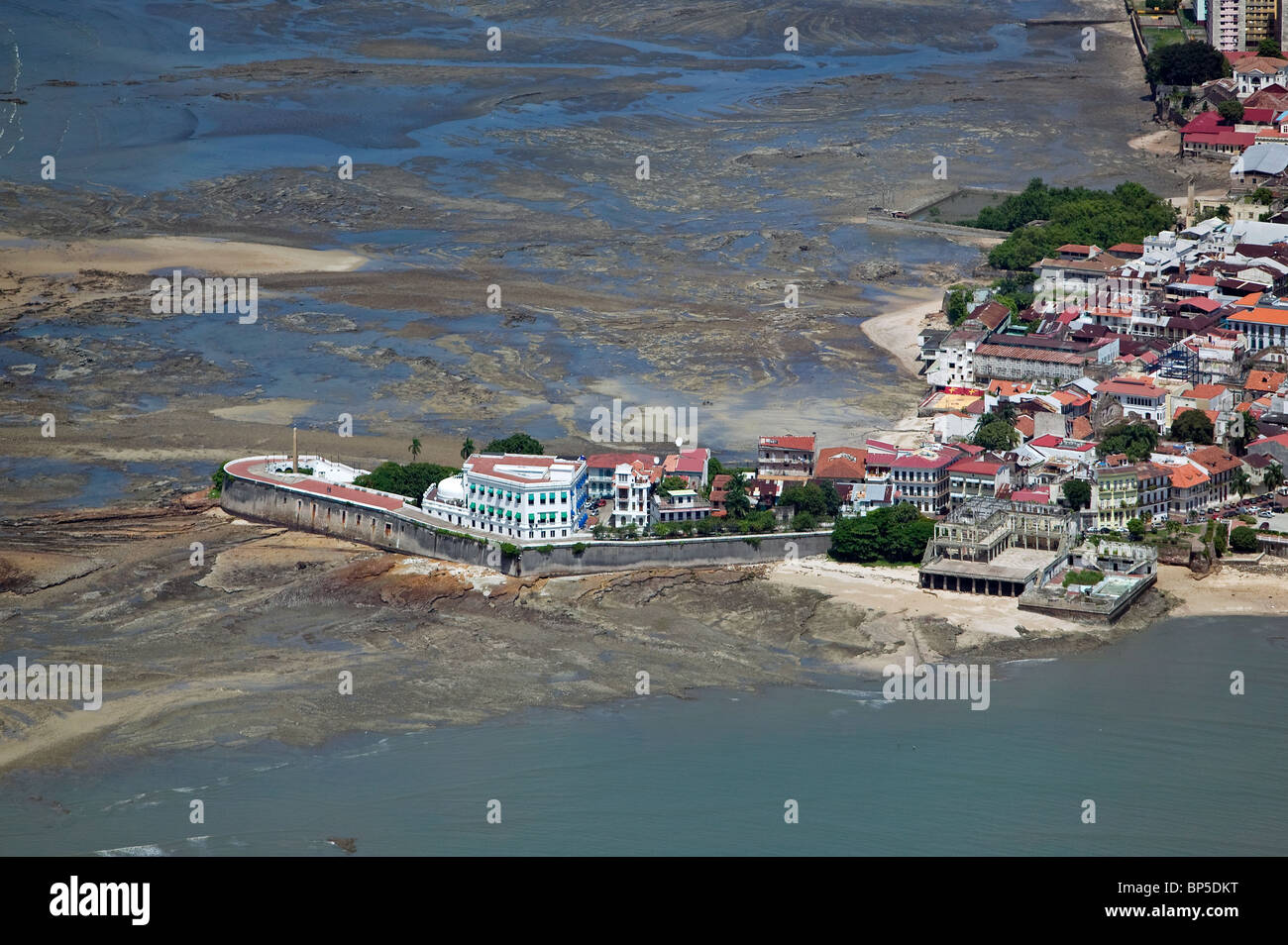 aerial view above central historic district Casco Viejo old city Panama Republic of Panama Stock Photo