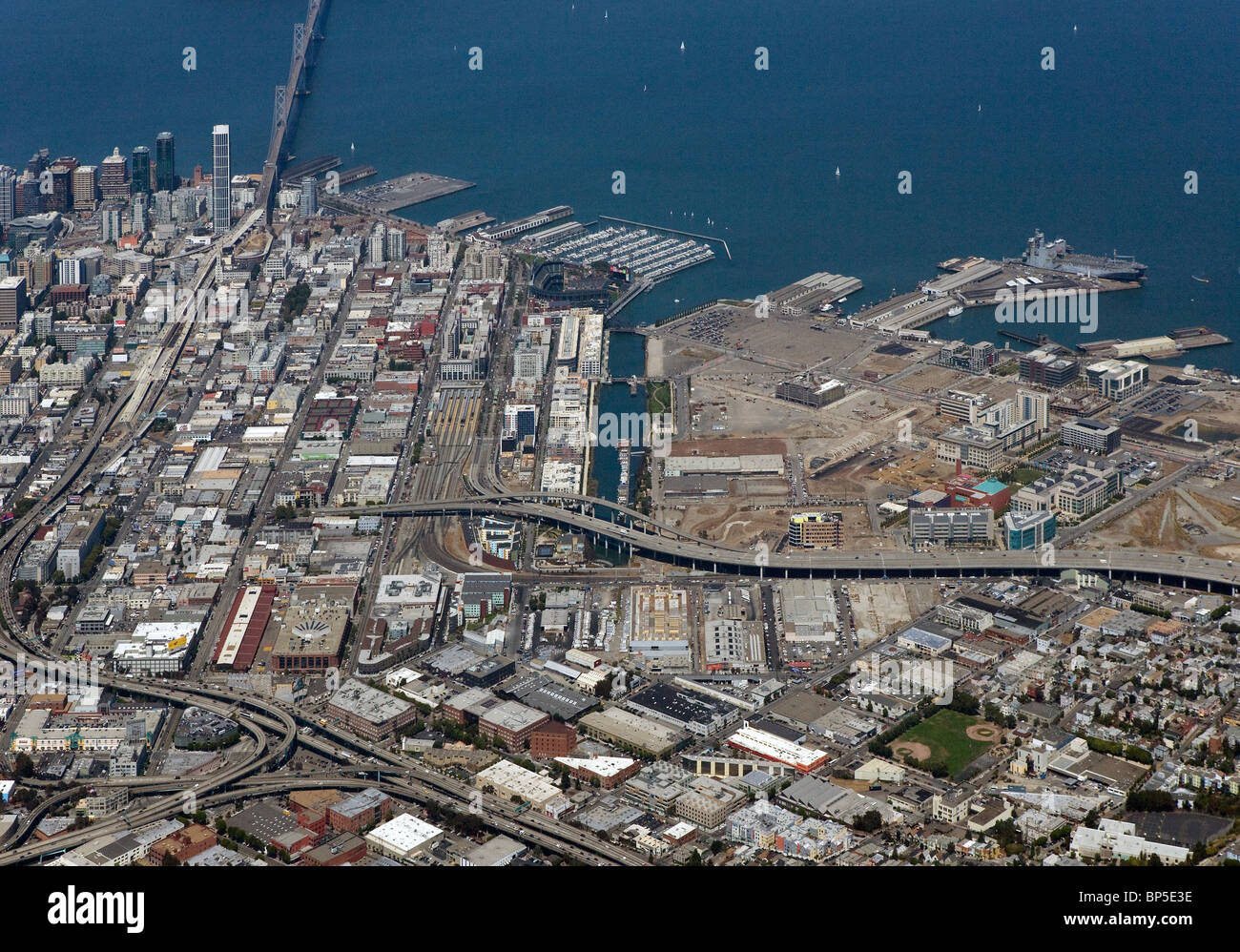 aerial view above south of Market SOMA Mission Bay San Francisco California Stock Photo