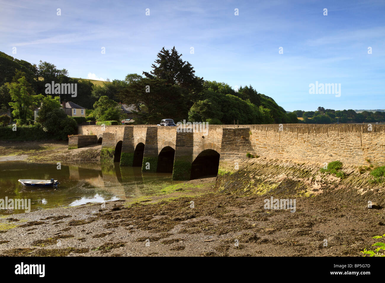 New Bridge over Bowcombe Creek, Kingsbridge Estuary, Charleton, South Hams, Devon. Stock Photo