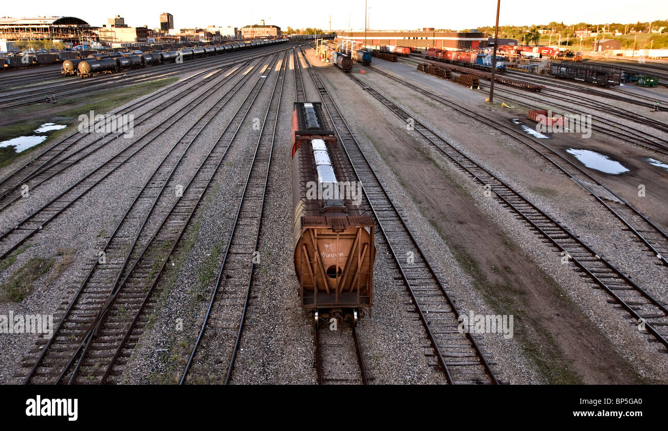 CP rail trainyard Moose Jaw Saskatchewan Stock Photo
