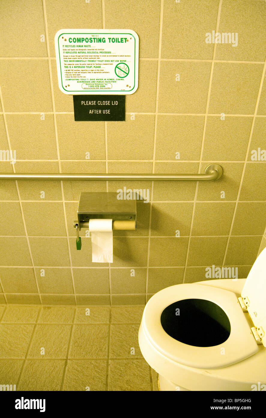 An environmentally friendly  composting toilet, Arizona, USA Stock Photo