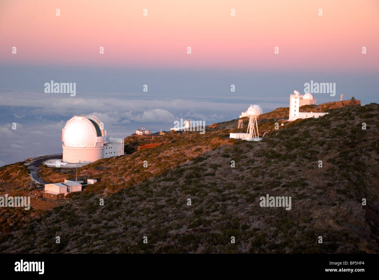 Roque de los Muchachos Observatory in the afternoon Stock Photo