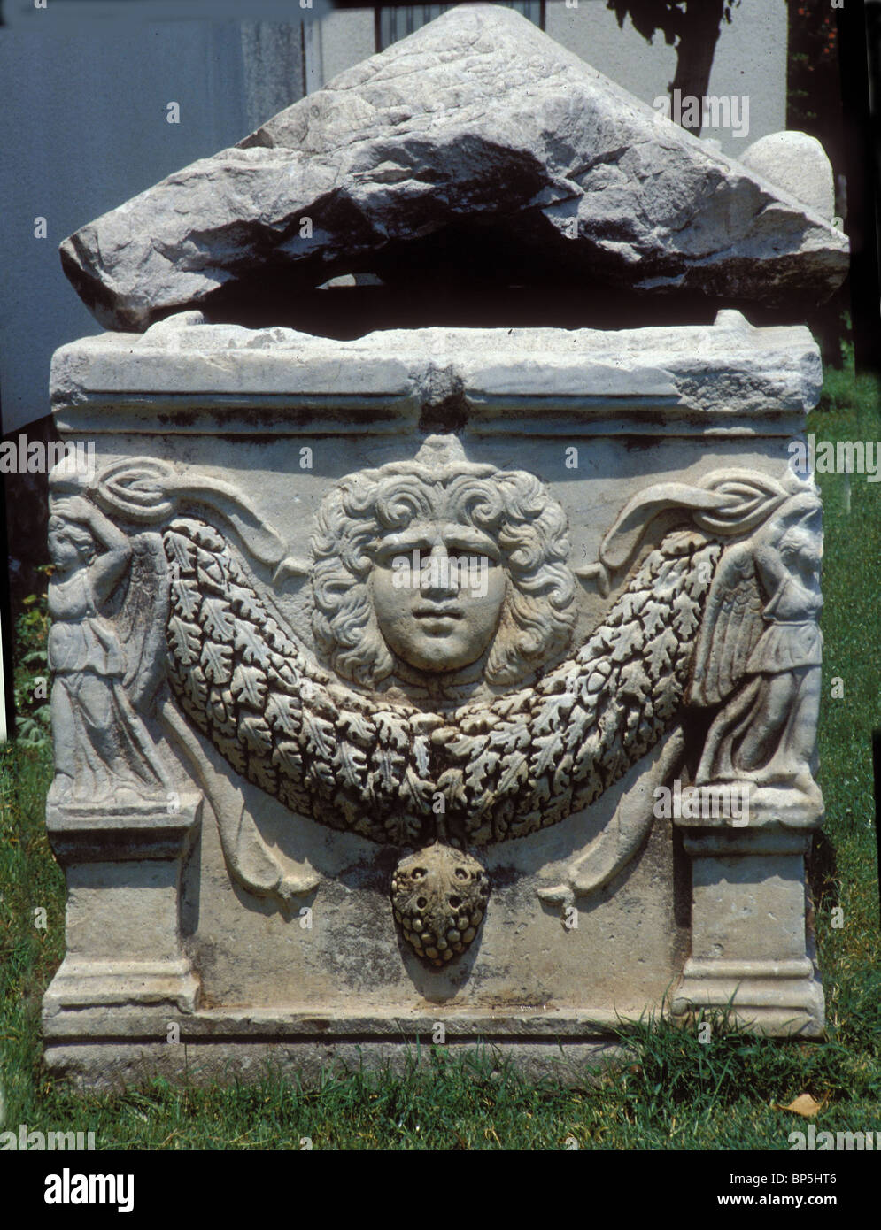 3288. EPHESUS- SARCOPHAG WITH CARVING OF A MEDUZA Stock Photo