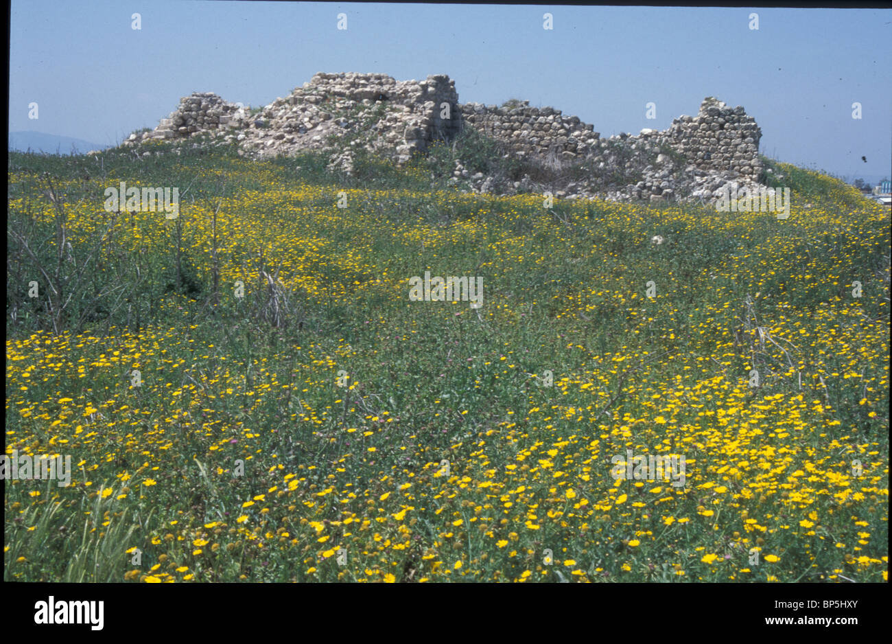 3406. TEL JEZREEL, ONCE THE CITY OF AHAB'S PALACE. RUINS OF AN ANCIENT HAN Stock Photo