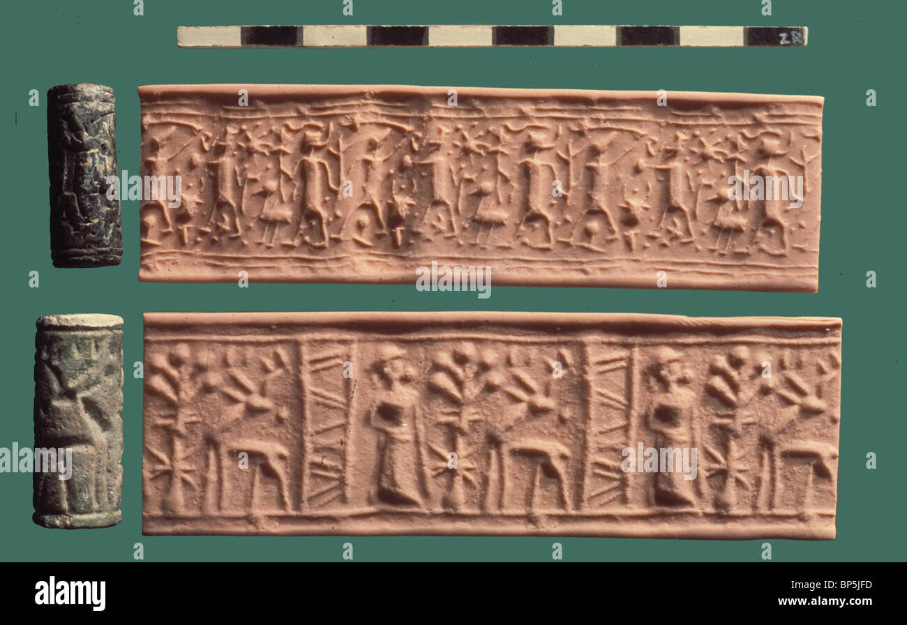 3862. CYLINDER SEAL AND IMPRESSION Stock Photo