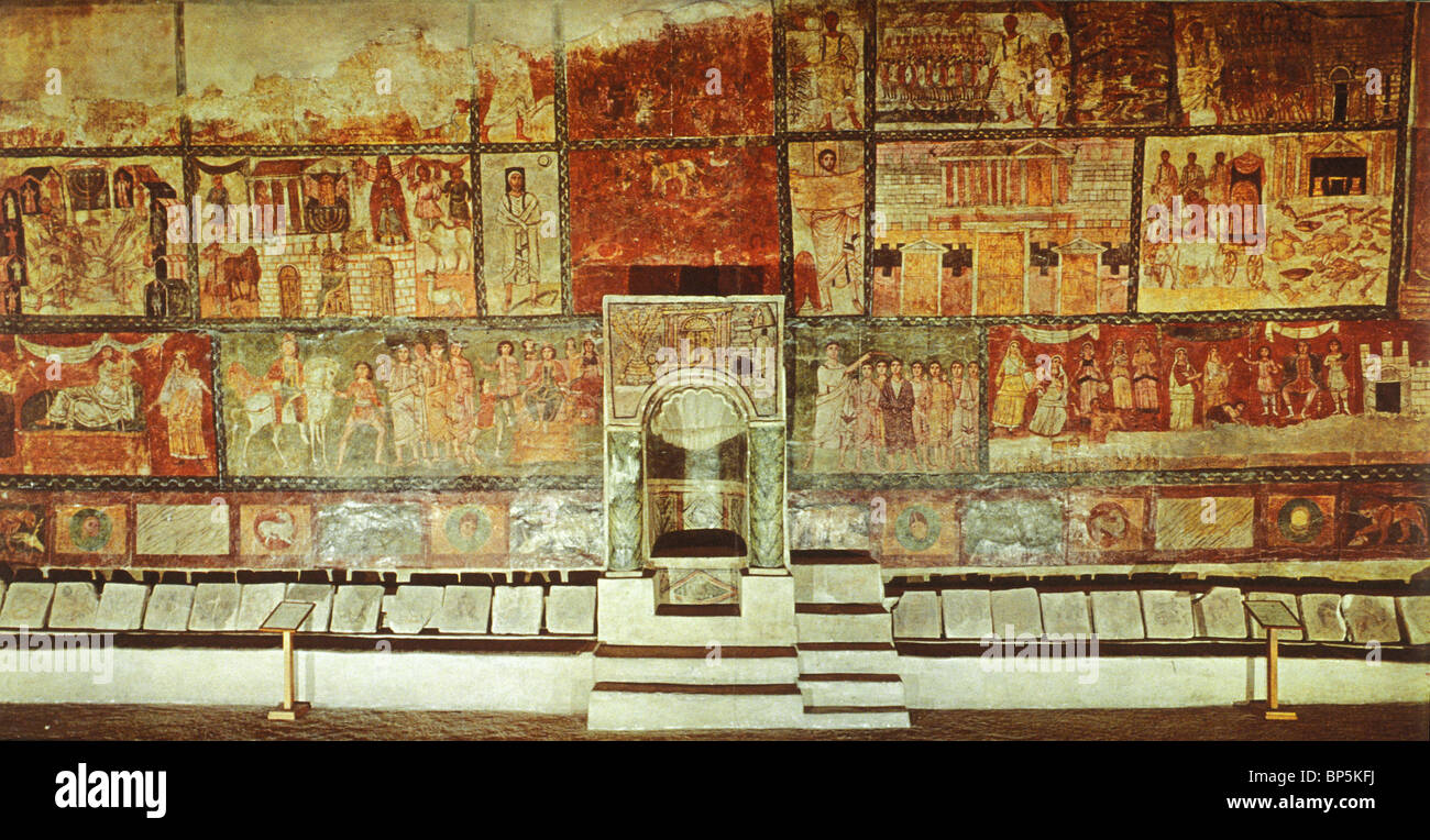 The wall with the Ark and other fresco decorations from the Dura ...