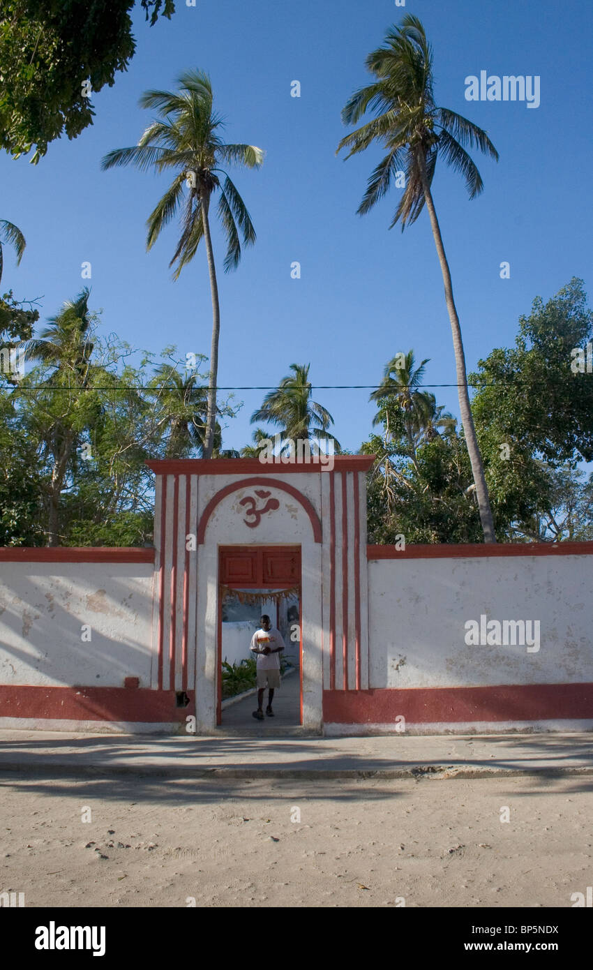 Entrance to Hindu Temple on Ilha de Mozambique, Mozambique Stock Photo