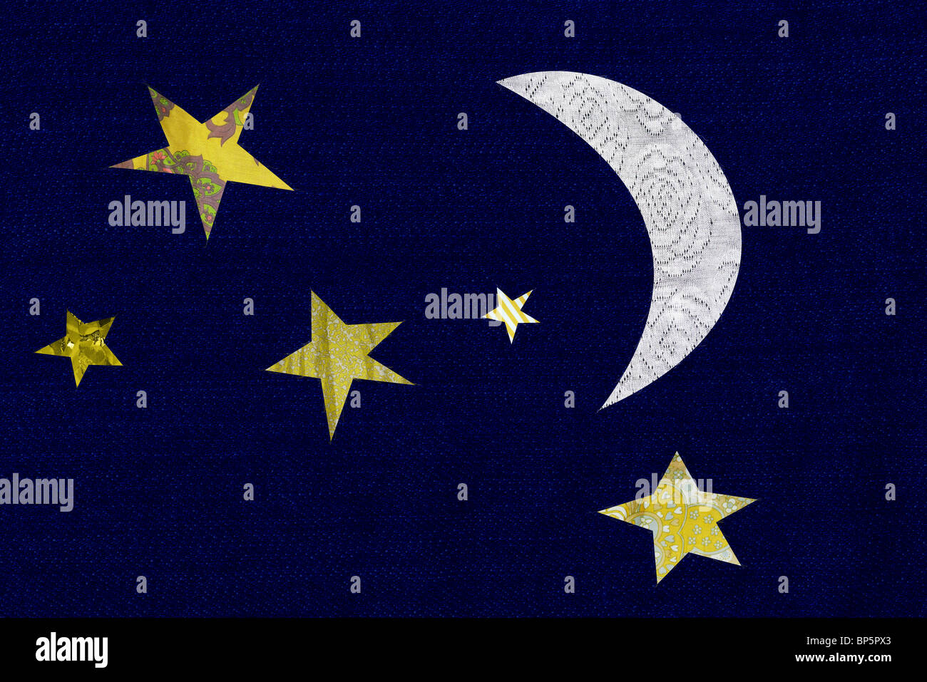 Crescent moon and stars Stock Photo Alamy