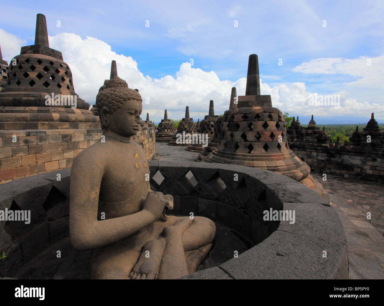 Indonesia, Java, Borobudur Temple, Buddha statue Stock Photo - Alamy