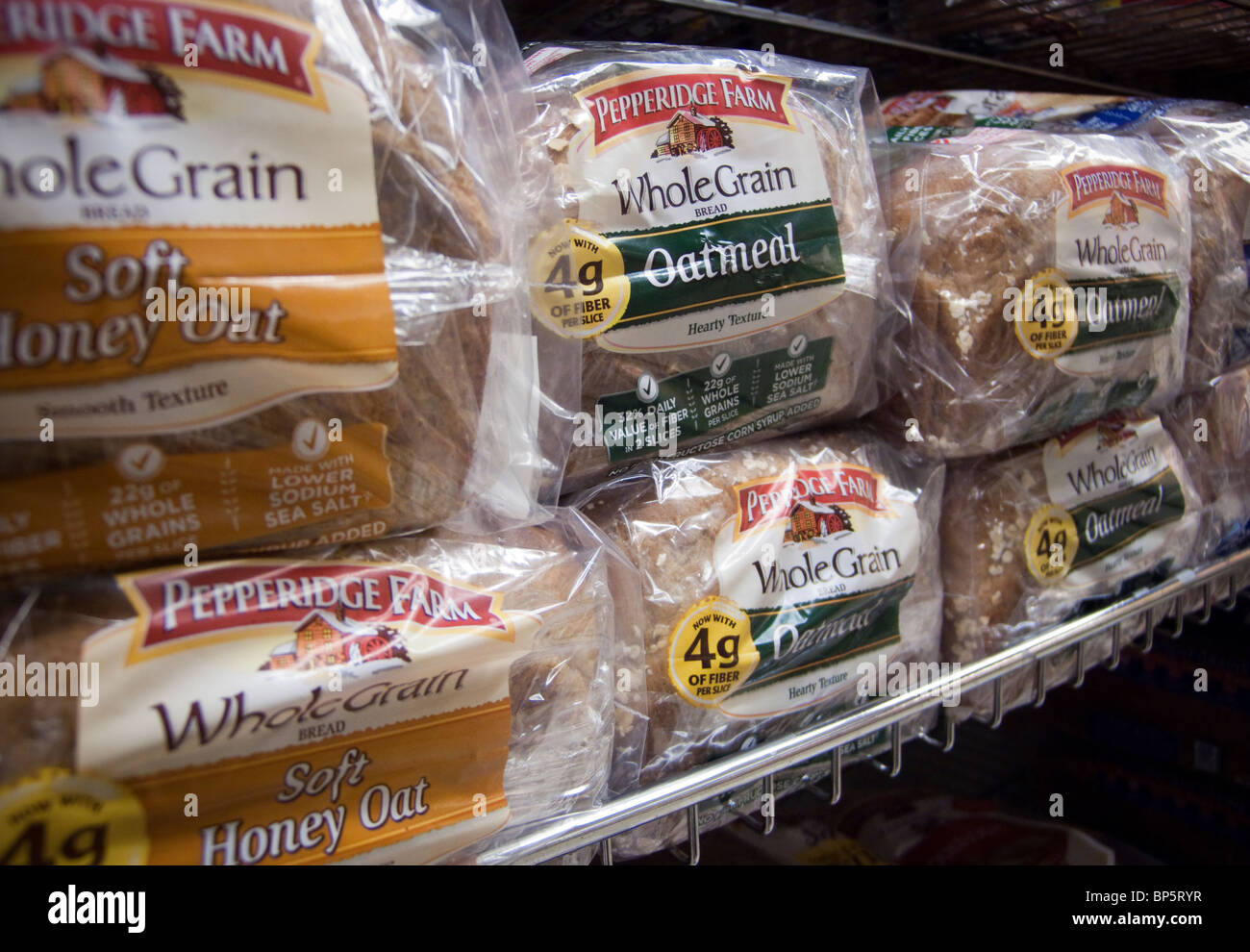 Loaves of Pepperidge Farm Whole Grain breads Stock Photo
