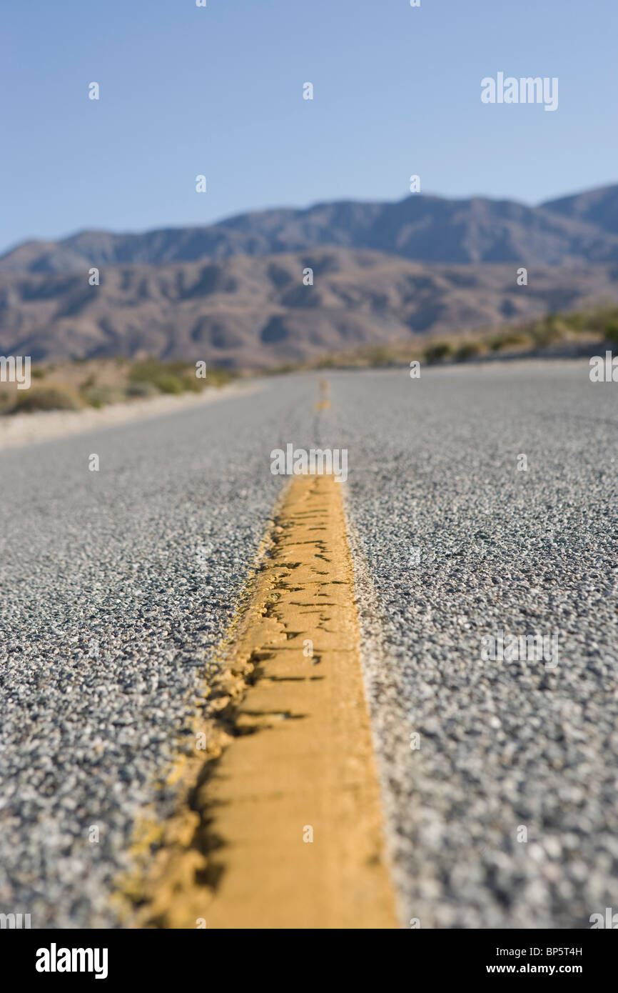 Dividing line on highway Stock Photo
